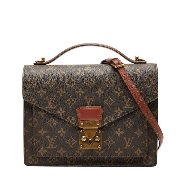 Louis Vuitton Monogram Monceau 28 Handbag Shoulder Bag 2WAY M51185 Brown PVC - Picture 1 of 10
